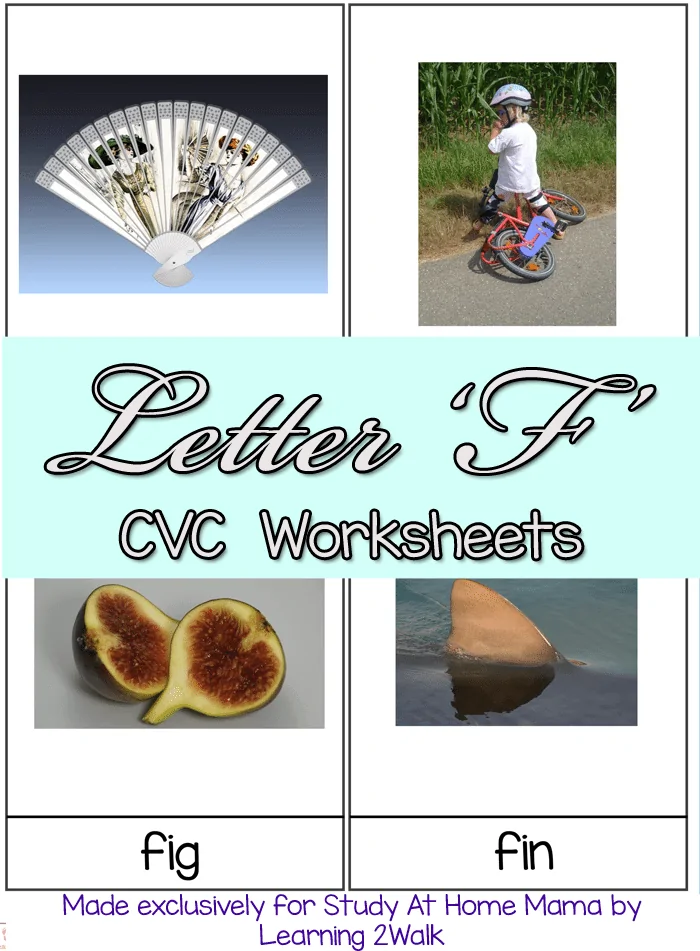 CVC WORKSHEETS F - Free Montessori printables to teach your child to read F CVC words