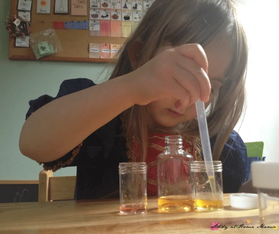 Make your own child-safe perfume with food extracts - a great sensory activity for kids