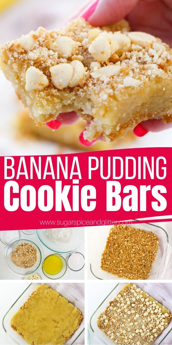 A unique cookie bar recipe perfect for summer, these Banana Pudding Cookie bars are a delicious square recipe to make with the kids and perfect for summer parties
