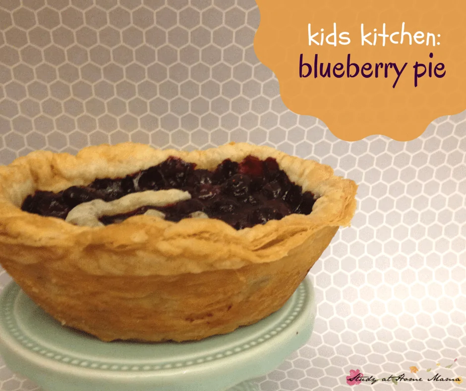 Kids Kitchen: Double-crusted sugar-free blueberry pie recipe - an easy healthy recipe for kids to make from start to finish!