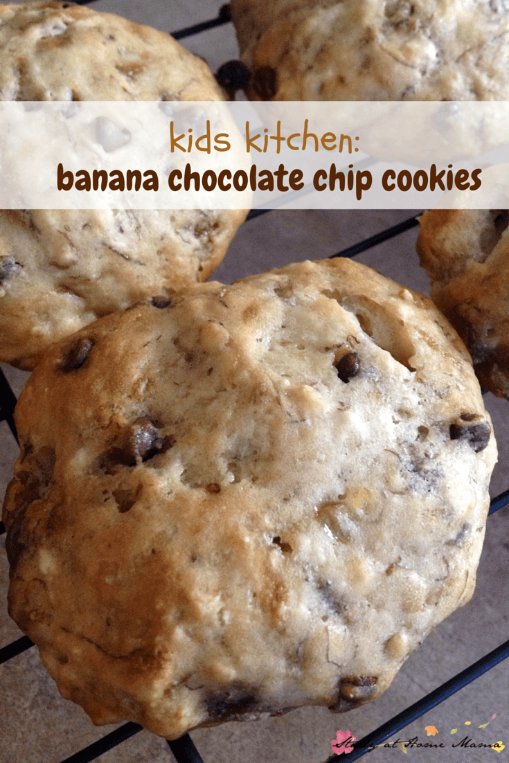 Kids Kitchen:Banana Chocolate Chip Cookies - an easy soft cookie recipe that kids can help make!