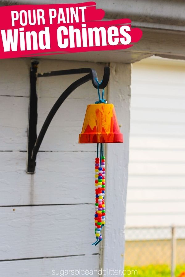 Kid Craft Idea: Homemade Garden Wind Chime, a sweet gift and a great way to decorate your garden with some kid-made art!