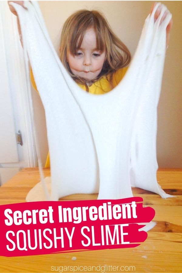 The kids will love this unique 3-ingredient slime that is super stretchy, fluffy and squishy! This recipe makes 10 cups of slime so it's perfect for a crowd