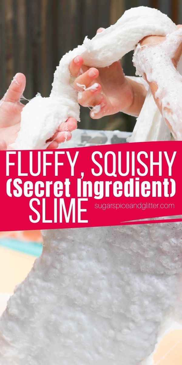 How to make the squishiest, stretchiest, fluffiest slime - with a very unconventional ingredient! This thick slime recipe makes 10 cups of slime so it's perfect for a crowd!