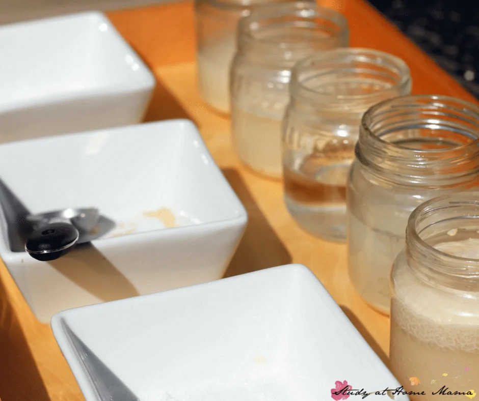 Kids Kitchen Science Experiment: Yeast Activation Experiment. A simple kitchen science activity for kids to explore the importance of temperature and environment in producing chemical reactions