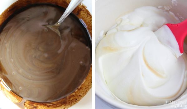 in-process images of making root beer float ice cream