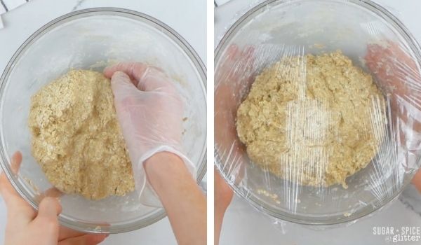 in-process image of how to make animal cookies