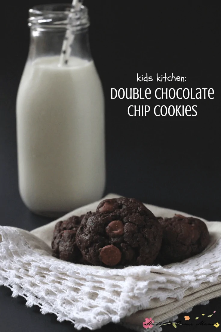 Kids Kitchen: Double Chocolate Chip Cookie Recipe made with brown butter - super easy and delicious cookie recipe