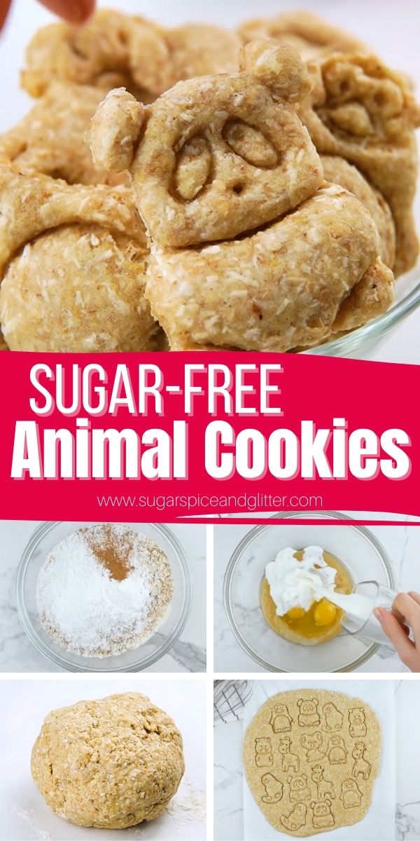 How to make sugar-free Animal Cookies, a delicious homemade graham cracker that you can make in any shape your kids like! A fun and healthy treat perfect for afterschool snacks or a healthy lunch box treat