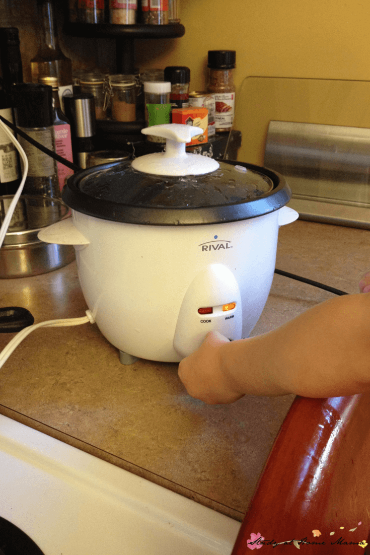 Rice cookers couldn't be easier for kids to learn how to cook with - just measure, pour, and push the button!