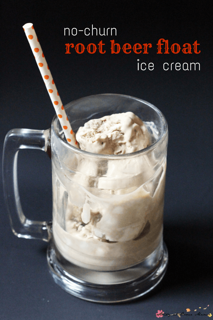 Kids Kitchen: No-Churn Ice Cream Recipe for Root Beer Float Ice Cream. Easy dessert recipe for a quick summer treat that can be made by kids in the kitchen
