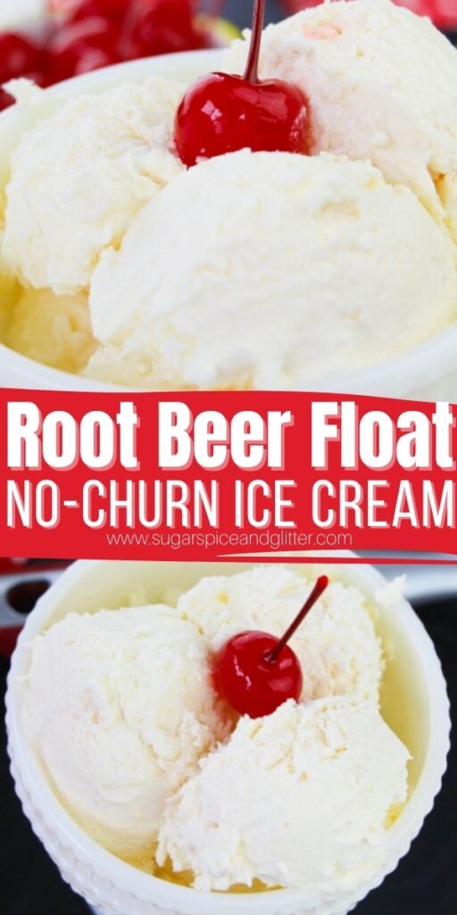 How to make no-churn Root Beer Float Ice Cream, a decadent dessert for the root beer fan in your life. No ice cream machine or fancy ingredients required - you can make this recipe using root beer extract or even real root beer.