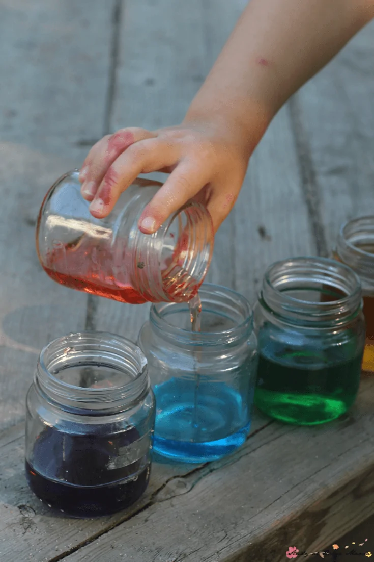 Colour mixing our water xylophone - a great way to blend music, science, and sensory activities for kids!