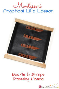Montessori Practical Life Lesson: Buckles and Straps Dressing Frame