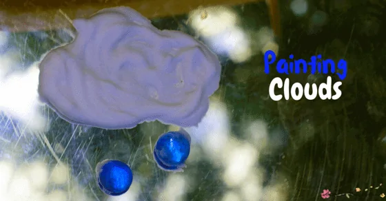 Sensory Activities for Children: Painting Clouds with Shaving Cream is a great process-based art activity and sensory play opportunity!