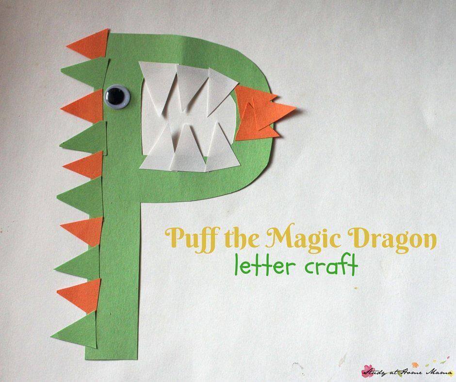 Puff the Magic Dragon - Prechool letter craft for the letter "P"