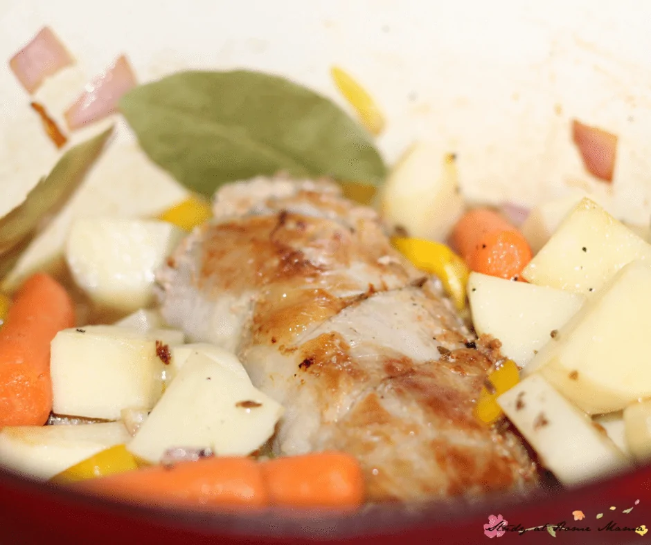 Perfectly cooked apple cider pork roast with veggies - the perfect fall recipe!