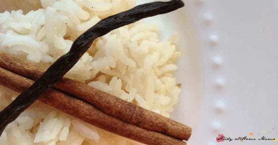 Easy healthy recipe for homemade flavoured rice: naturally flavoured rice with cinnamon vanilla, the perfect easy side dish