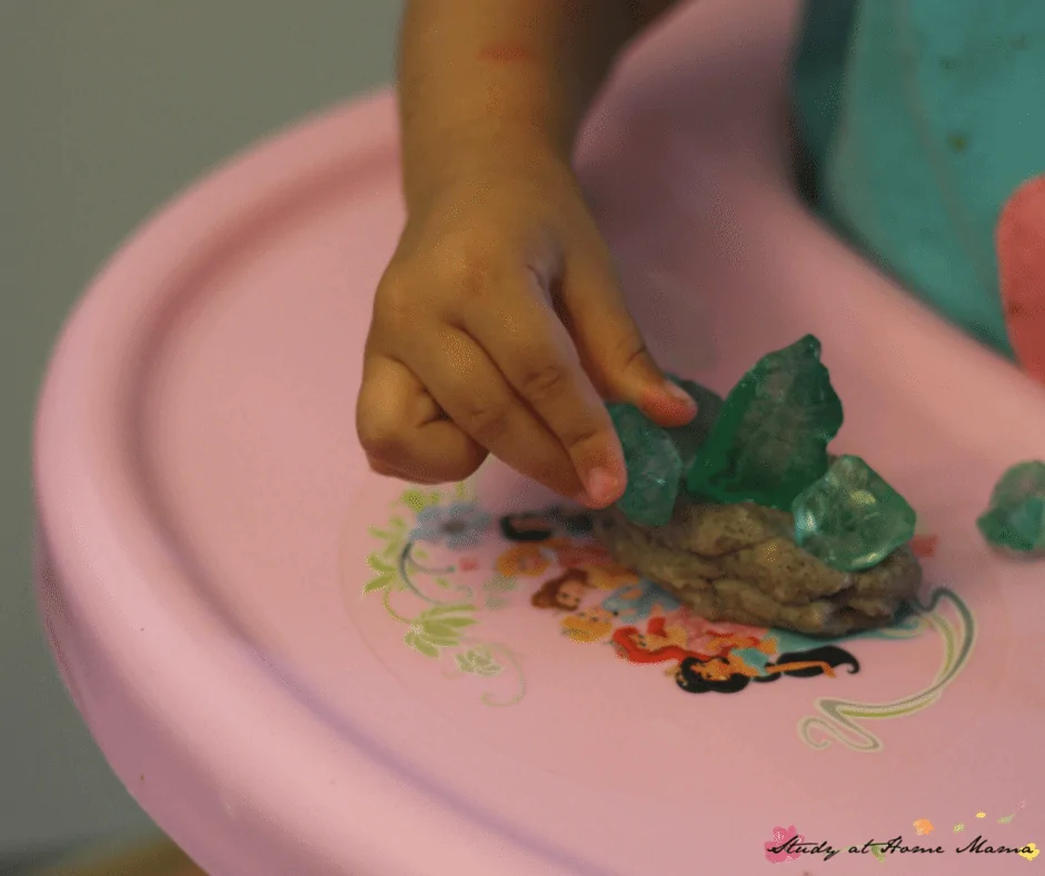 Providing tools and treasures alongside homemade play dough allows for sensory sensitive children to also engage in sensory activities for kids!