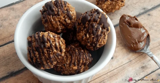 Kids Kitchen: Nutella Energy Bites - a no-bake cookie ball recipe that is surprisingly easy and healthy (minus the small amount of Nutella) An easy on-the-go snack, or kids' lunch box idea!