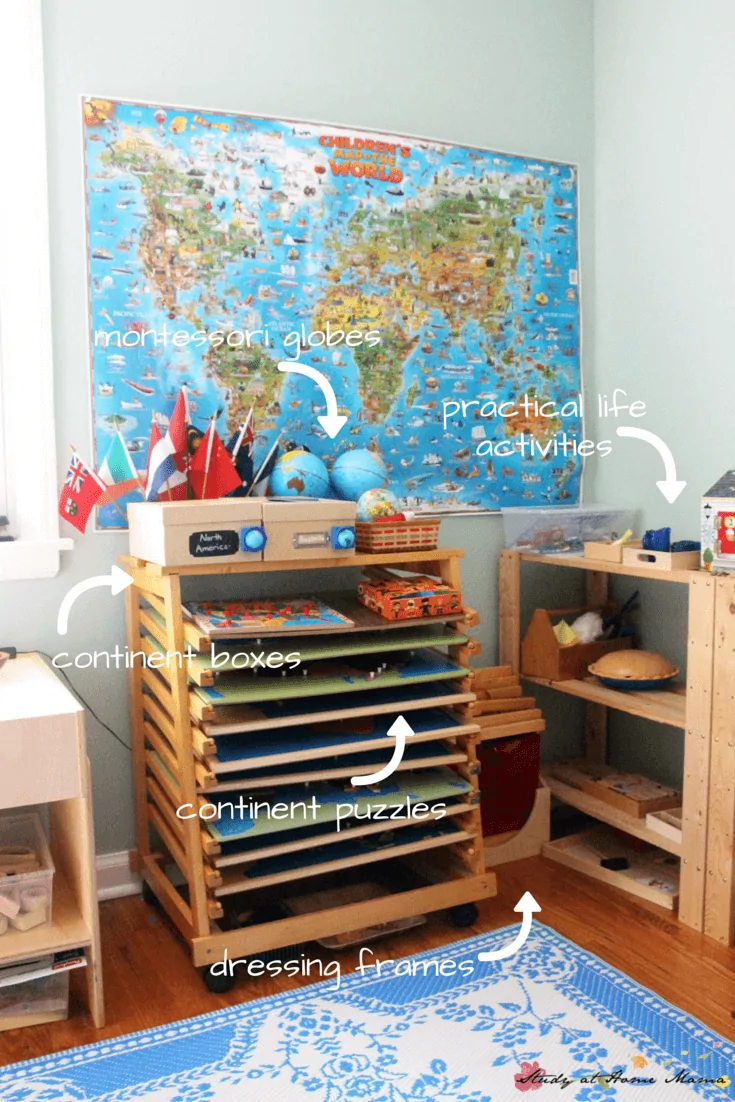 Sneak peek into our Montessori room - including where we deviate from Montessori to make Montessori work for us
