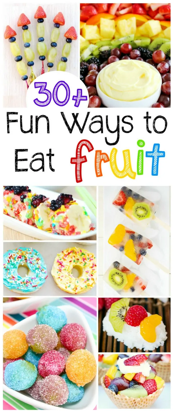 30+ Fun Ways to Eat Fruit - perfect for healthy party food or a healthy afterschool snack. These fresh fruit recipes are fun, colorful and delicious