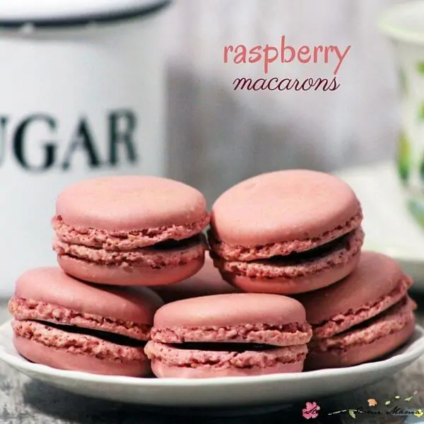 Simple and easy homemade macaron recipe - these raspberry macaron cookies are naturally flavored and coloured, unlike most recipes which use artificial colors and flavorings