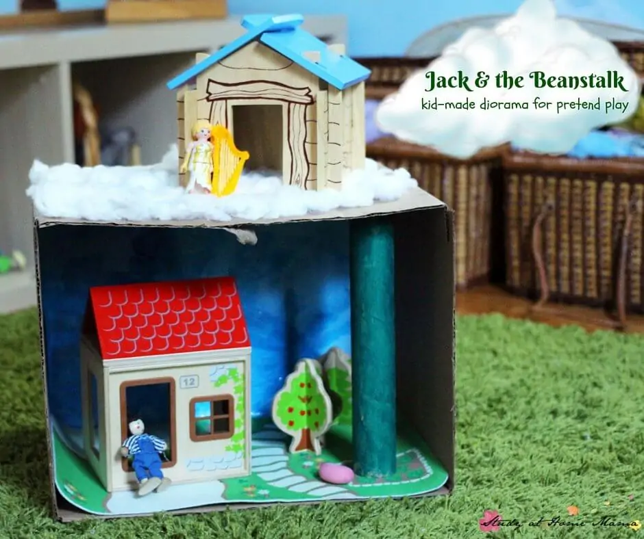 Jack & the Bean Stalk Craft: Kid-made Diorama Craft for Pretend Play, a great Jack and the Beanstalk activity to try after reading the story