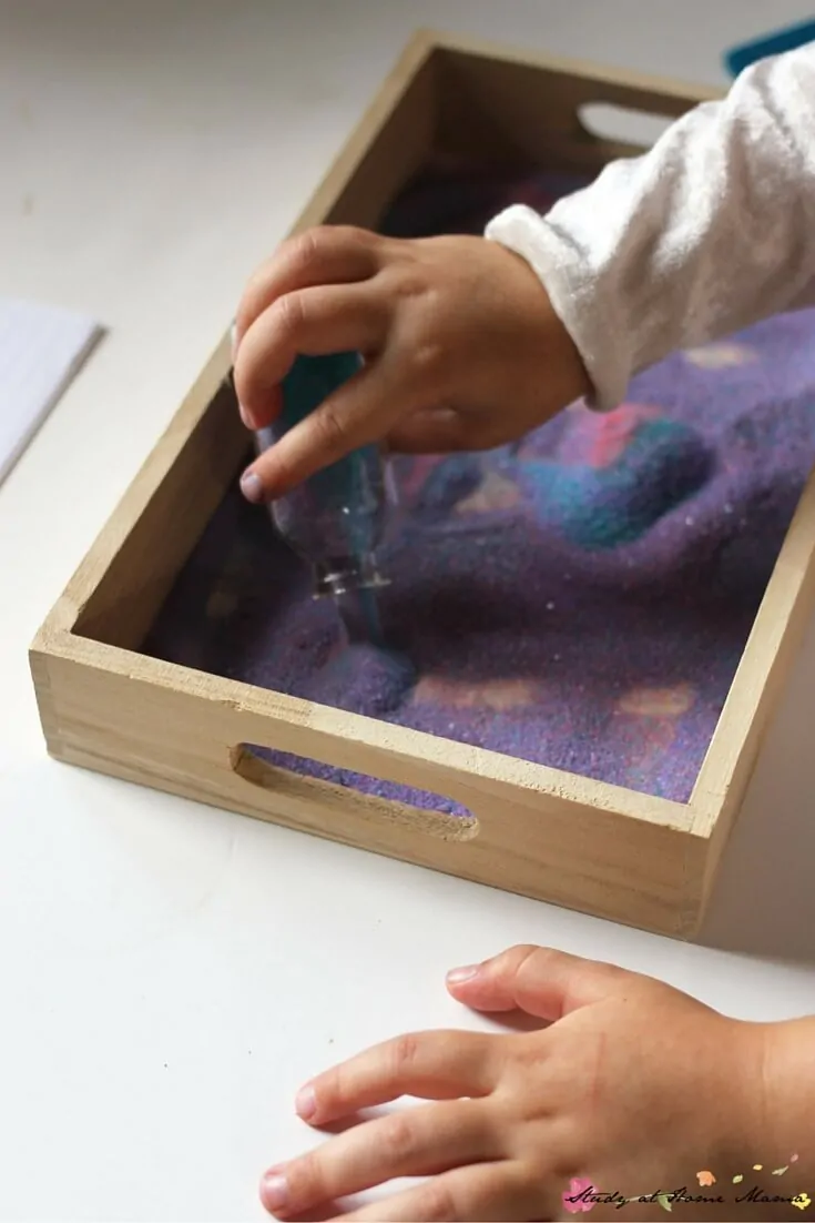 Where the Wild Things Are Book Activity: setting up the Montessori sand tray