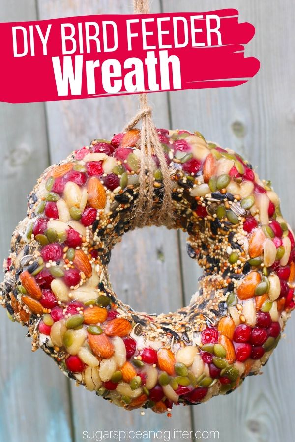 Bring all the birds to your yard with this gorgeous DIY Bird Feeder Wreath, a fun craft for kids and a great homemade gift for a bird lover