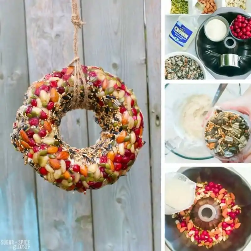 How to make an easy bird feeder wreath with kids