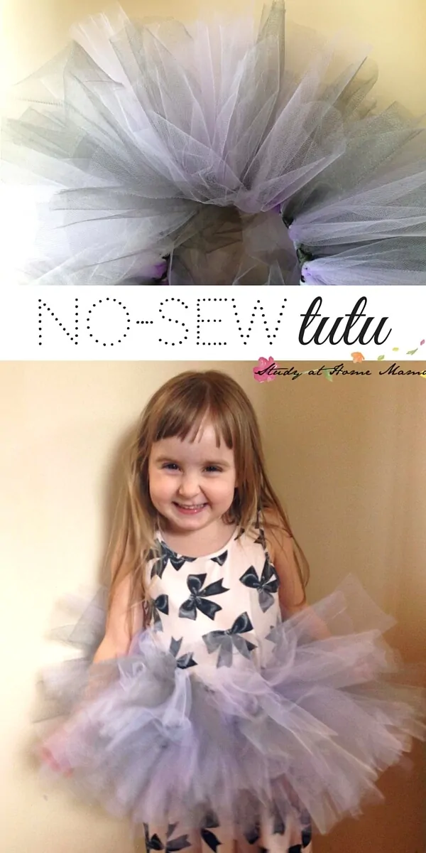 No-Sew Tutu, an easy homemade tutu for your little ballerina. Make this easy DIY costume in less than 10 minutes.