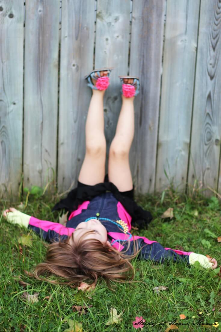 Legs up the wall is a great stretching activity for kids