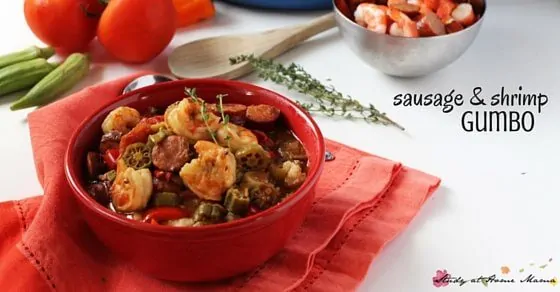 Sausage & Shrimp Gumbo - a classic southern comfort food with step by step instructions and amazing flavour. 