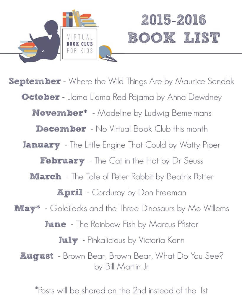Virtual Book Club for Kids Book List for 2015-2016
