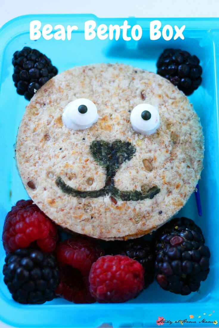 Bear Bento Box - a great lunch box idea for a teddy bear picnic, or during a forest animal unit study.