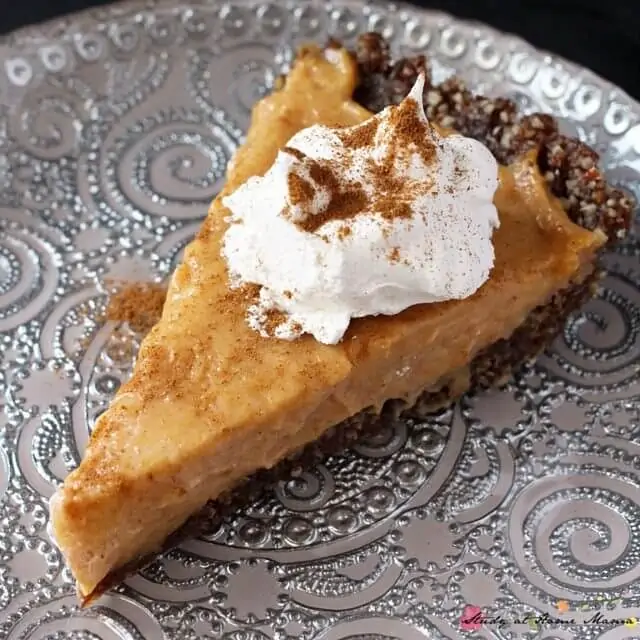 Easy Healthy Recipe for Pumpkin Pie, a vegan-friendly option for guests this Thanksgiving