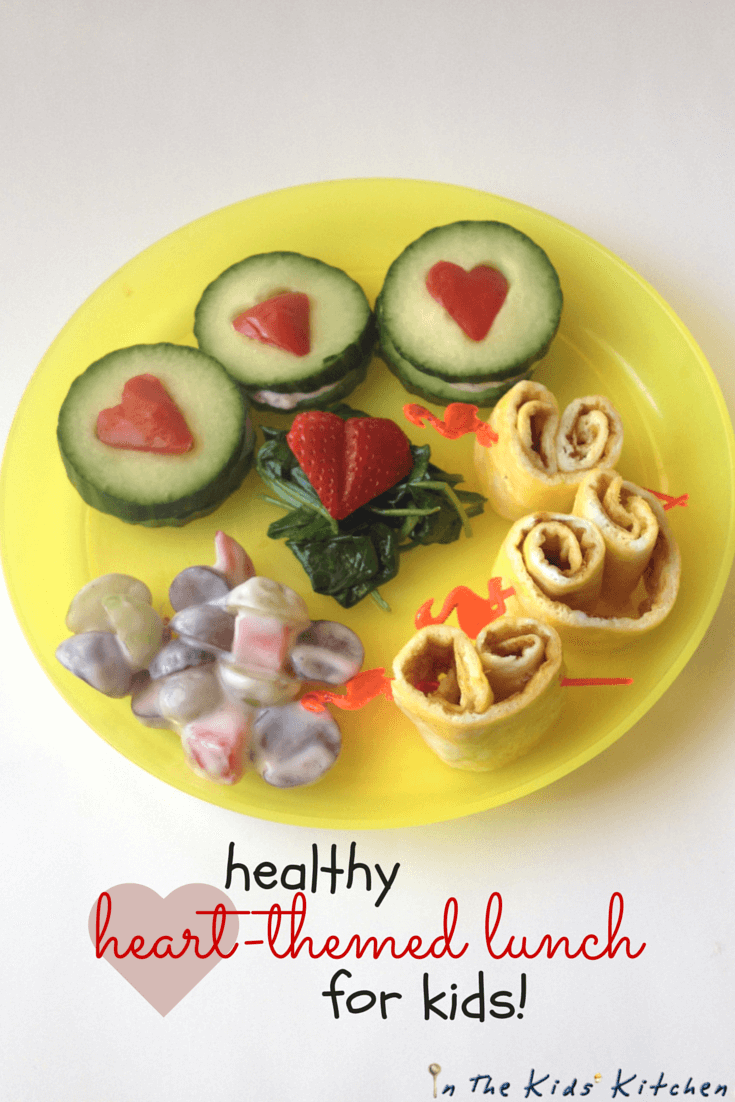 Healthy Heart-themed lunch for kids, the perfect healthy Valentine's Day food for kids