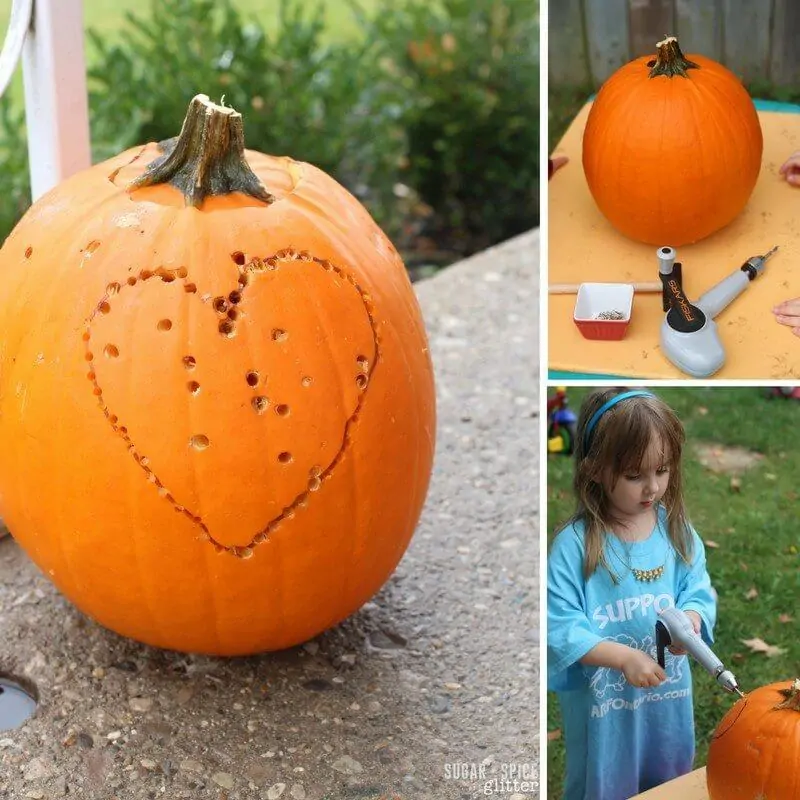 Pumpkin drilling practical life lesson for fall