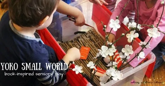 Yoko Small World Sensory Play - a fun sensory bin inspired by Yoko the book