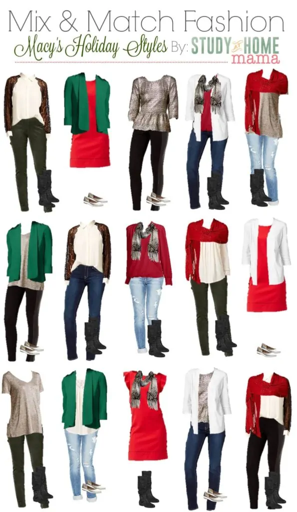 Holiday fashion help as arrived with this helpful post on Mix & Match Fashion on Study At Home Mama. Busy moms will find where to shop this holiday season and the best way to save time and money will look and feeling wonderful!
