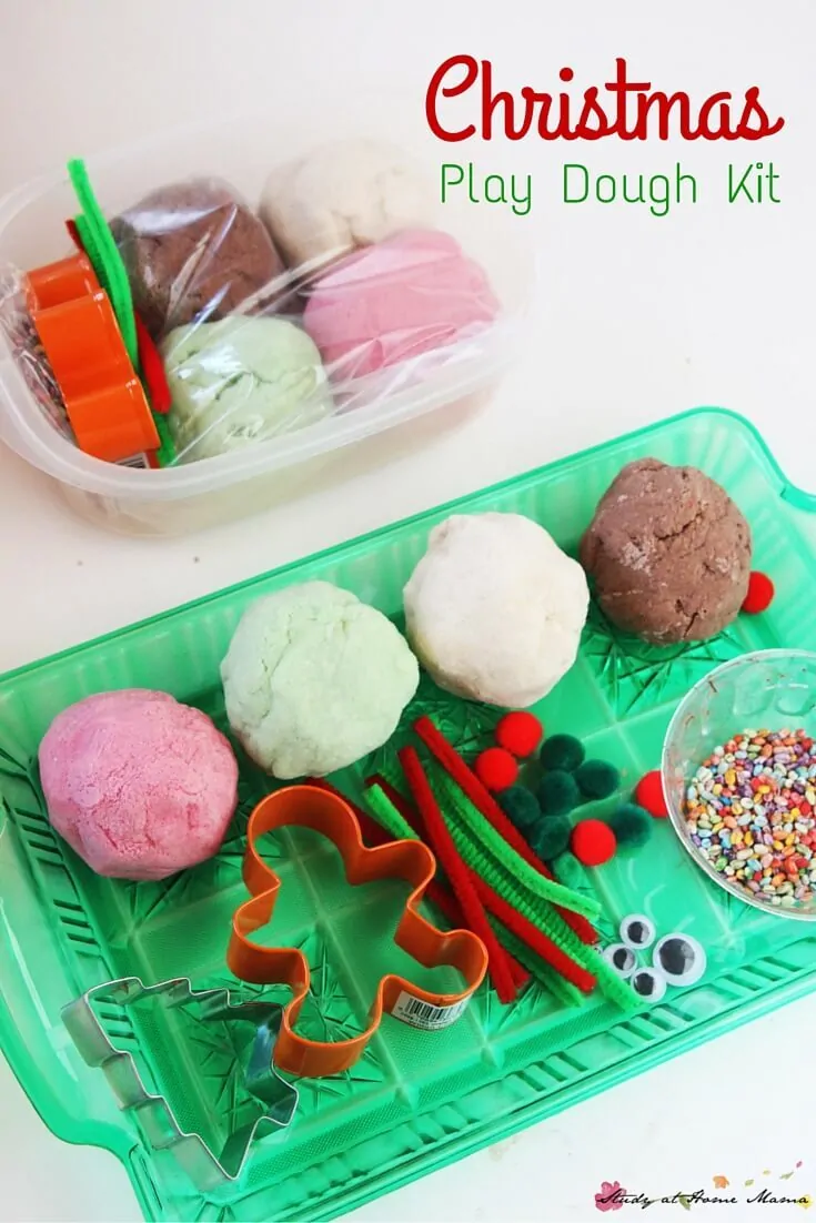  PLAY Christmas Playdough Sets for Kids Ages 4-8, DIY