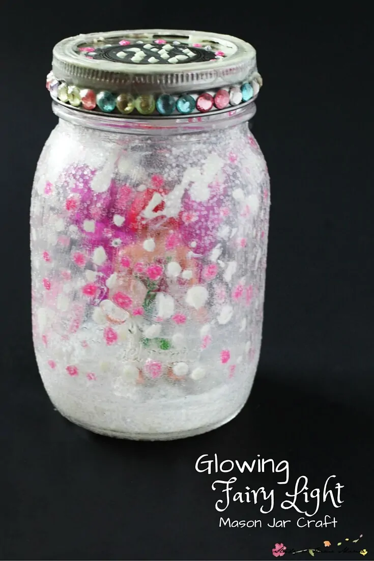 This Glowing Fairy Light is a fun imagination building Fairy Mason Jar Craft your kids will love. Use glow in the dark paint for extra level of exploration and fun - making it double as a night light!