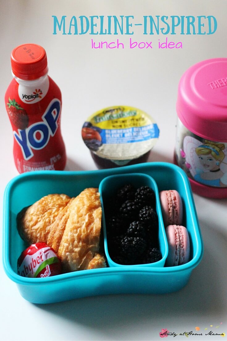 Madeline Lunch Box Idea - perfect if your child is obsessed with the book Madeline, or interested in French culture. A great healthy lunch box to send if your child is doing a France unit study.