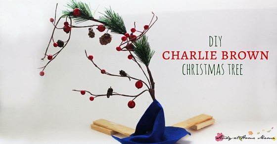 DIY Charlie Brown Christmas Tree - a fun kids' craft idea for the holidays. Watch the Peanuts Christmas Special and then make this cute Christmas tree craft to decorate your home