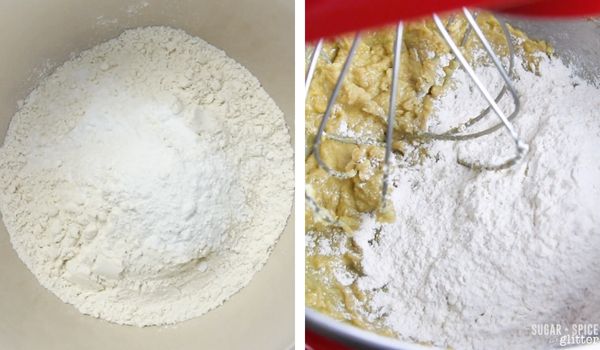 in-process image of how to make snickerdoodle cookies