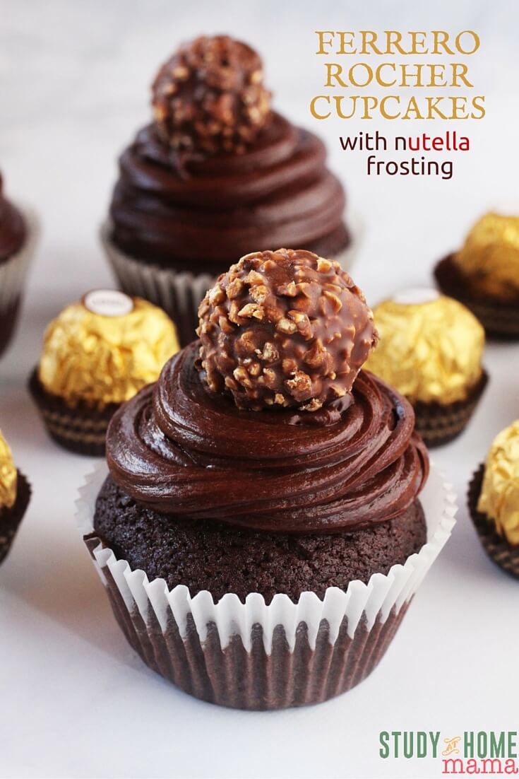 FERRERO ROCHER CUPCAKES. Yes. You read that right. A moist chocolate cake with a rich Nutella frosting, topped with a Ferrero Rocher chocolate. Pure decadence - the perfect cupcake to bring to a party