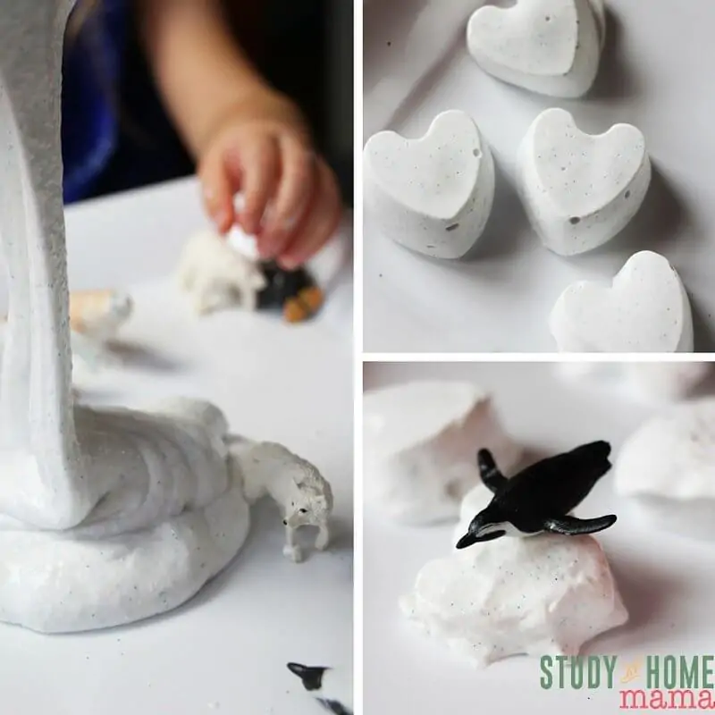 The different forms of Frozen Slime - a fun twist on a classic sensory play material