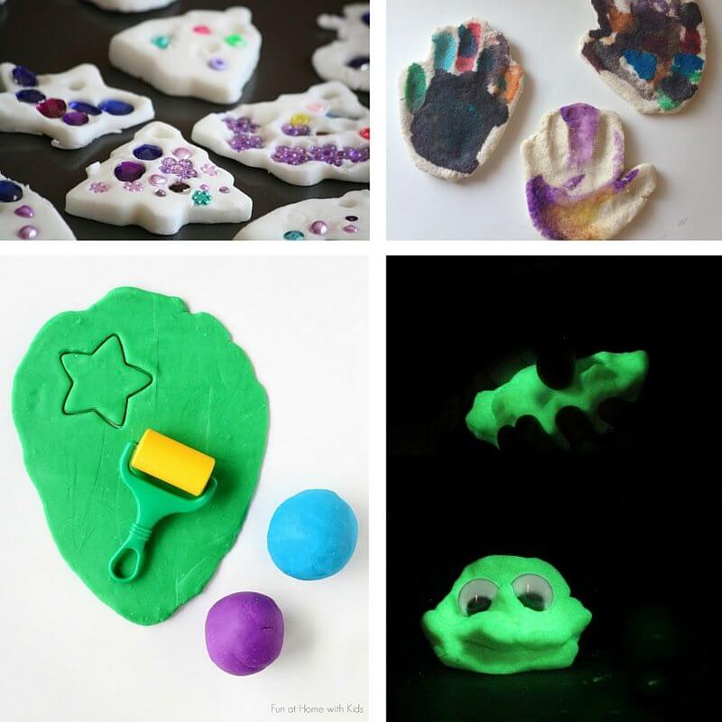 Homemade play dough and clay recipes - everything from easy bread clay to glow in the dark doughs.