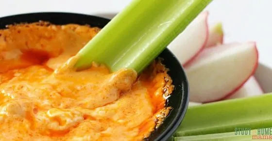 An easy appetizer or game day party food, this Crockpot Buffalo Chicken Dip recipe is a crowd-pleaser.